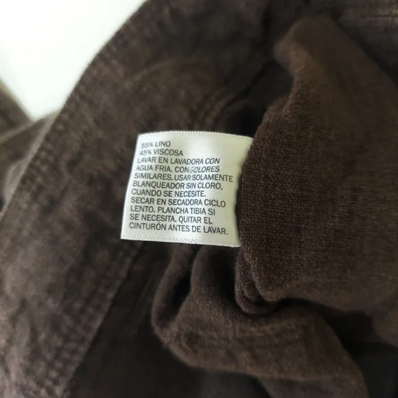 St Johns Bay Capris Linen Blend Capris Womens 14 Brown Drawstring Shorts - Picture 5 of 11